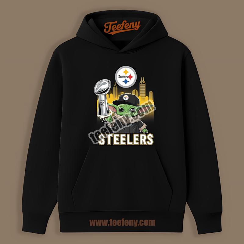 Baby Yoda Holds Super Bowl For Pittsburgh SHoodielers Shirt Baby Yoda Holds Super Bowl For Pittsburgh SHoodielers Shirt