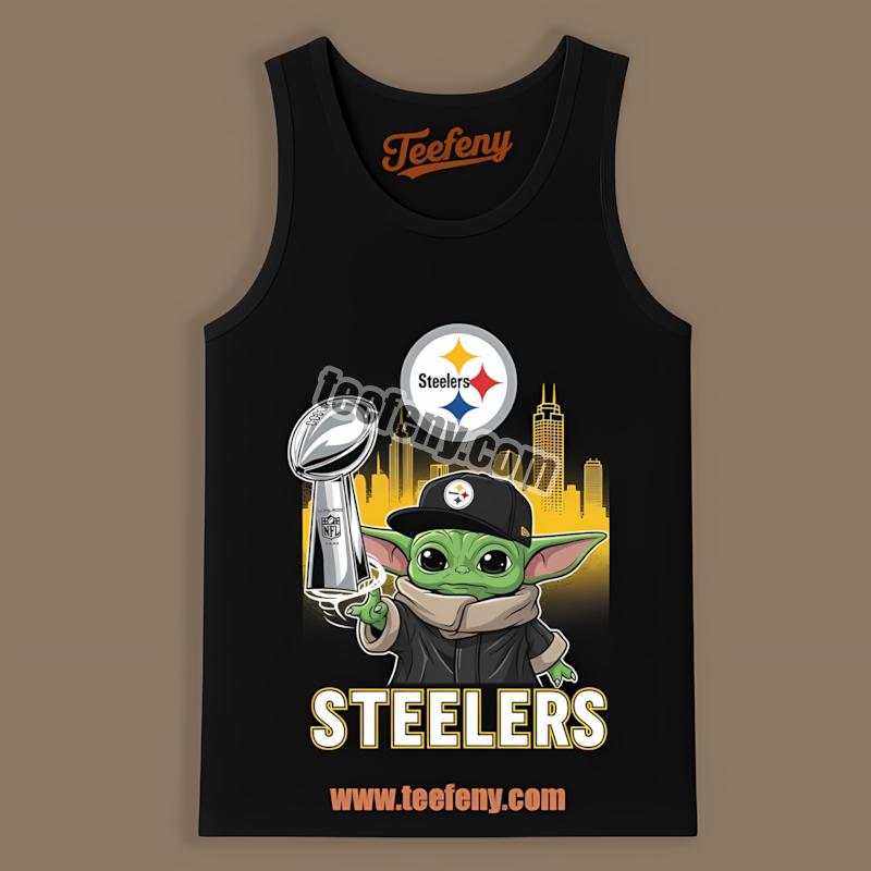Baby Yoda Holds Super Bowl For Pittsburgh STanktoplers Shirt Baby Yoda Holds Super Bowl For Pittsburgh STanktoplers Shirt
