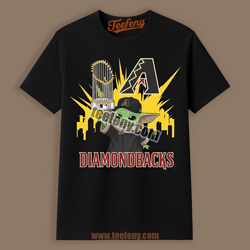 Baby Yoda Holds Trophy Arizona Diamondbacks World Series Shirt