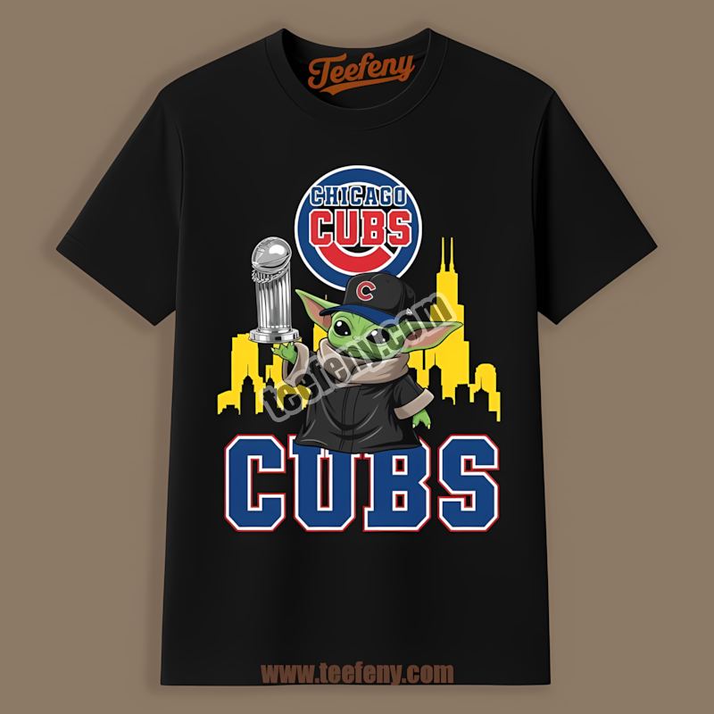 Baby Yoda Holds Trophy Chicago Cubs World Series Unisex Shirt