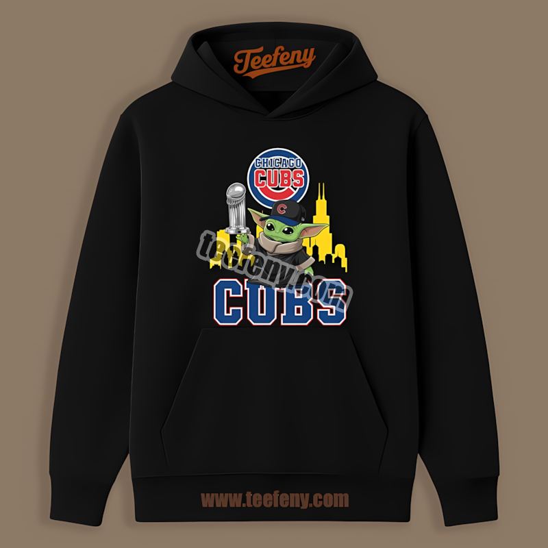 Baby Yoda Holds Trophy Chicago Cubs World Series Unisex Hoodie Baby Yoda Holds Trophy Chicago Cubs World Series Unisex Hoodie