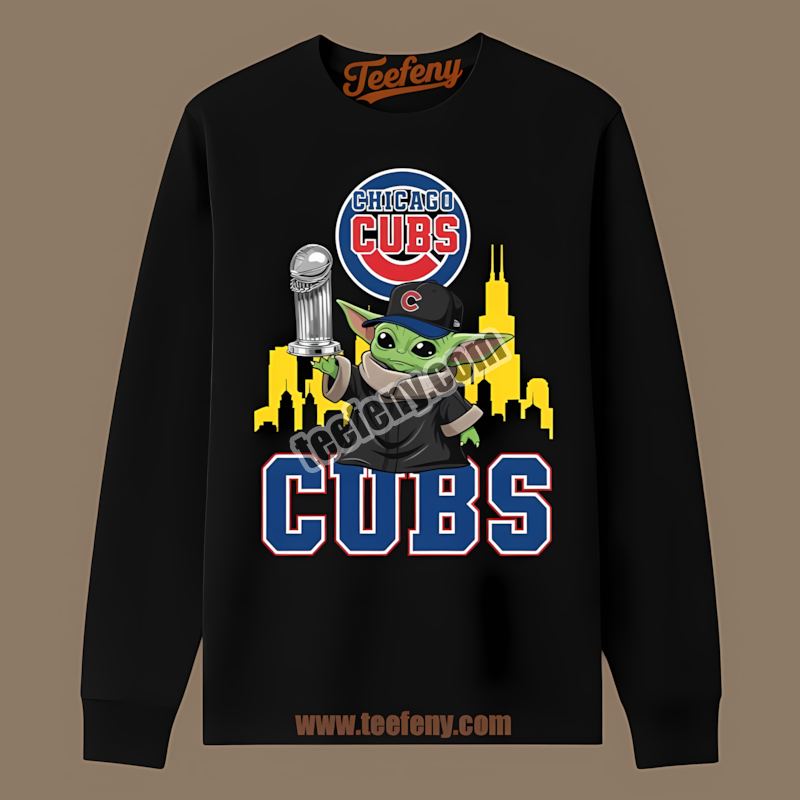 Baby Yoda Holds Trophy Chicago Cubs World Series Unisex Long Sleeve Baby Yoda Holds Trophy Chicago Cubs World Series Unisex Long Sleeve