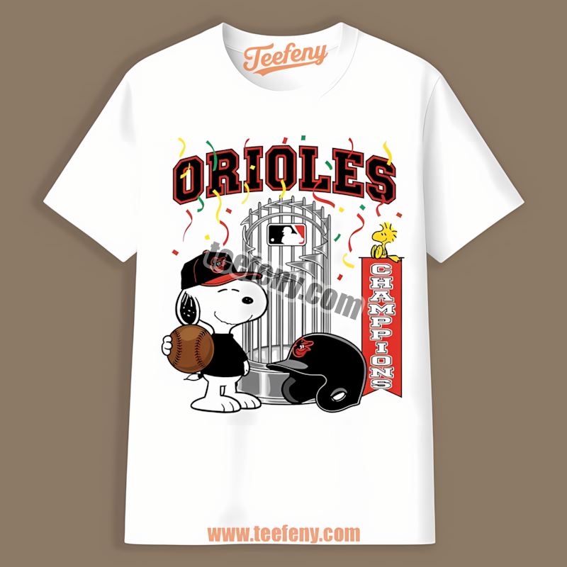 Baltimore Orioles Champions Snoopy Celebration Retro Shirt