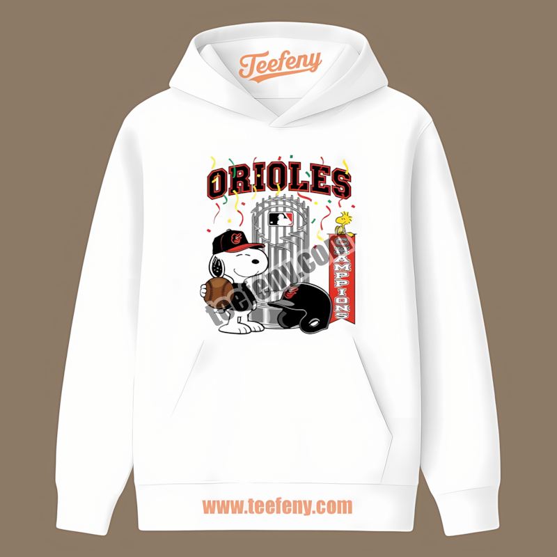 Baltimore Orioles Champions Snoopy Celebration Retro Hoodie Baltimore Orioles Champions Snoopy Celebration Retro Hoodie