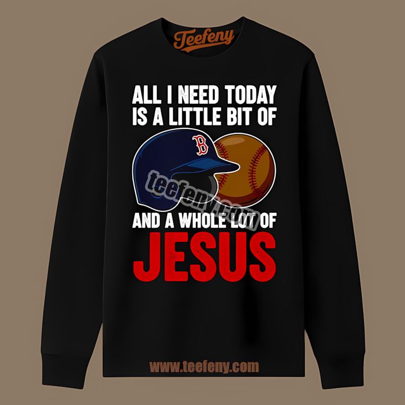 Baseball And Jesus Boston Red Sox Youth Long Sleeve Baseball And Jesus Boston Red Sox Youth Long Sleeve