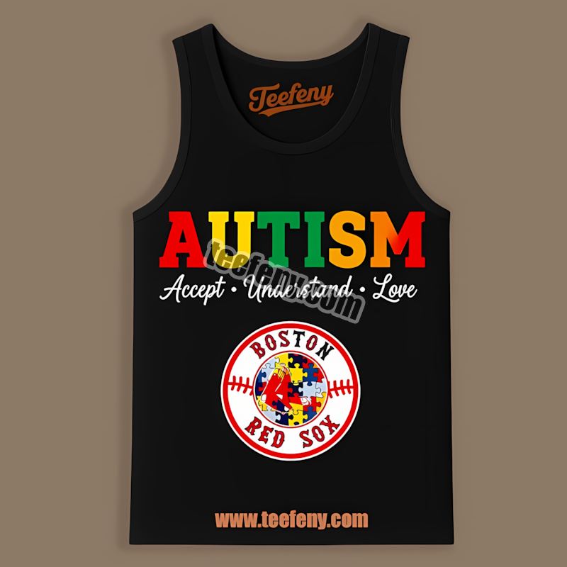Boston Red Sox Autism Awareness Accept Understand Love Dugout Tanktop Boston Red Sox Autism Awareness Accept Understand Love Dugout Tanktop