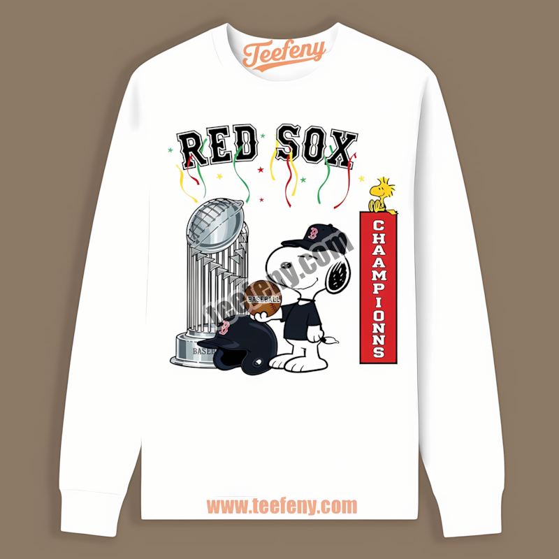Boston Red Sox Champions Snoopy Celebration Game Day Long Sleeve Boston Red Sox Champions Snoopy Celebration Game Day Long Sleeve