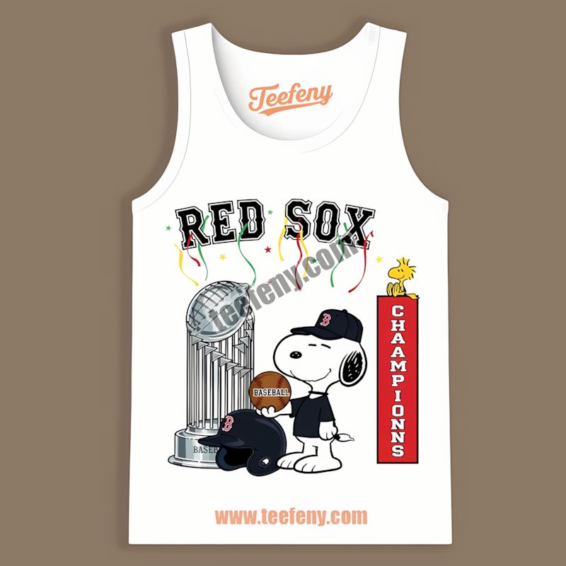 Boston Red Sox Champions Snoopy Celebration Game Day Tanktop Boston Red Sox Champions Snoopy Celebration Game Day Tanktop