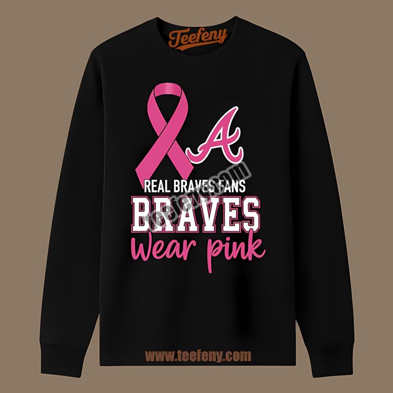 Breast Cancer Awareness Fans Wear Pink Atlanta Braves Classic Long Sleeve Breast Cancer Awareness Fans Wear Pink Atlanta Braves Classic Long Sleeve