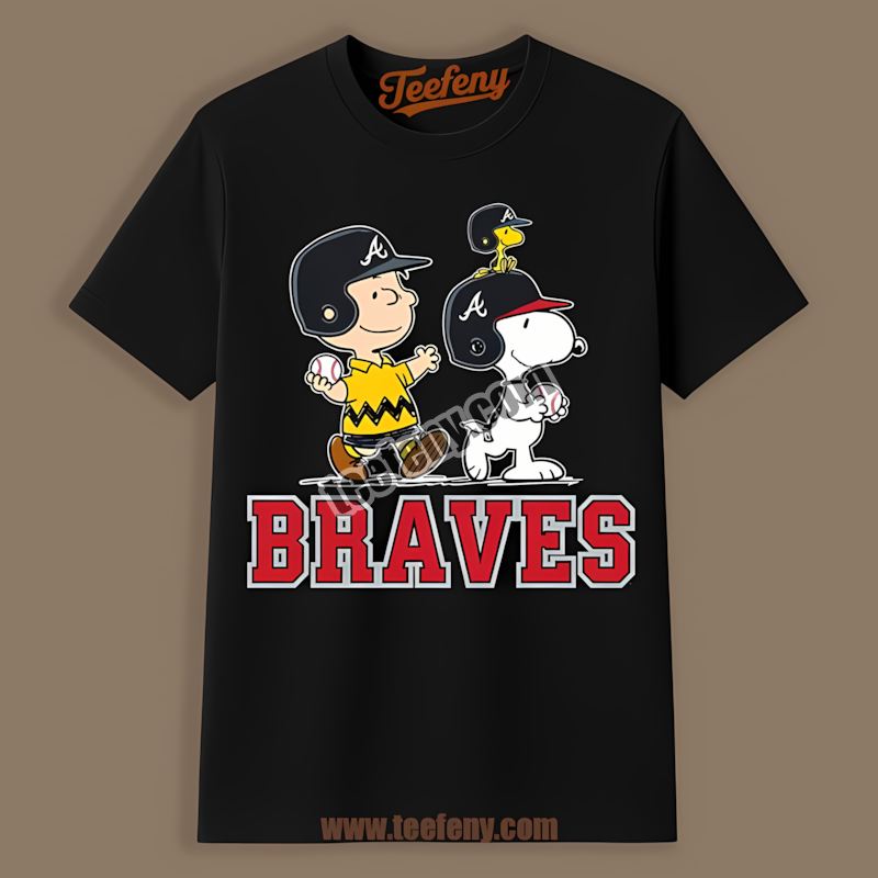 Charlie Brown And Snoopy Atlanta Braves Play Together Shirt