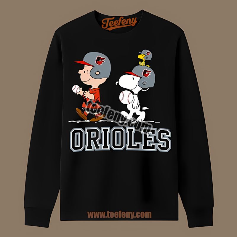 Charlie Brown And Snoopy Baltimore Orioles Play Together Long Sleeve Charlie Brown And Snoopy Baltimore Orioles Play Together Long Sleeve