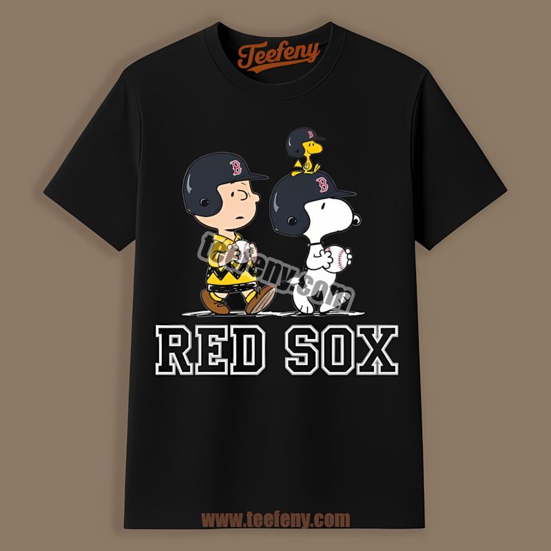 Charlie Brown And Snoopy Boston Red Sox Play Together Shirt