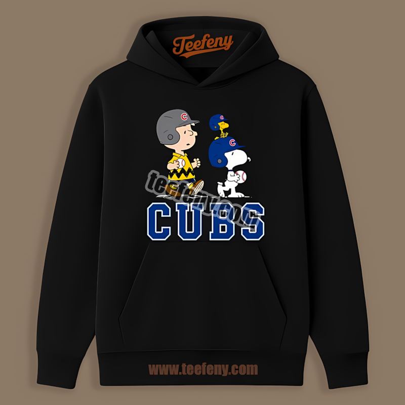 Charlie Brown Snoopy Play Together Chicago Cubs Color Hoodie Charlie Brown Snoopy Play Together Chicago Cubs Color Hoodie