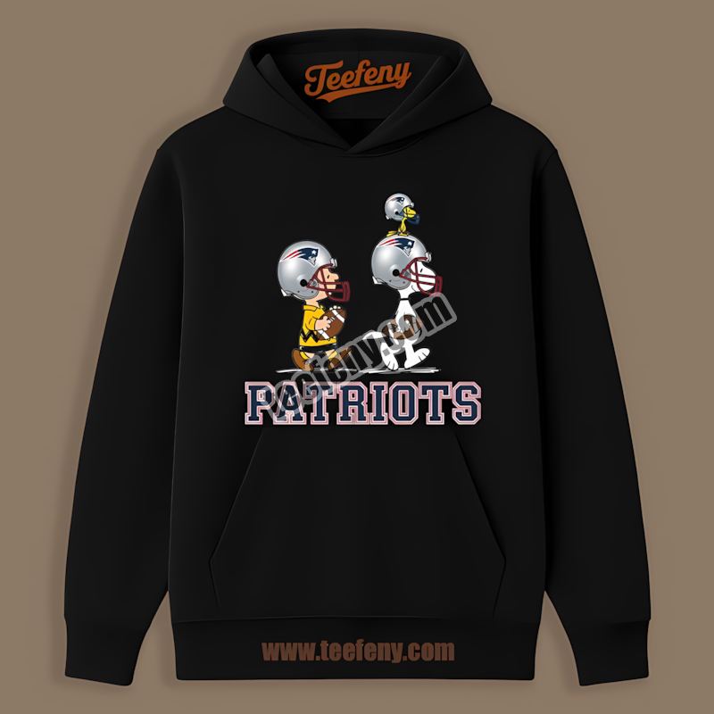 Charlie Brown Snoopy Play Together New England Patriots Cotton Hoodie Charlie Brown Snoopy Play Together New England Patriots Cotton Hoodie