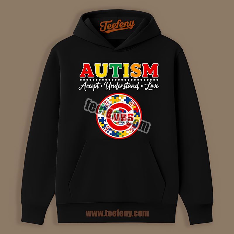 Chicago Cubs Autism Awareness Accept Understand Love Graphic Hoodie Chicago Cubs Autism Awareness Accept Understand Love Graphic Hoodie