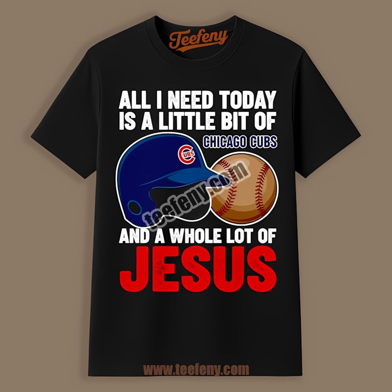 Chicago Cubs Baseball And Jesus Adults Shirt