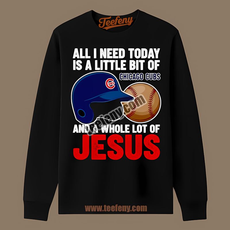 Chicago Cubs Baseball And Jesus Adults Long Sleeve Chicago Cubs Baseball And Jesus Adults Long Sleeve