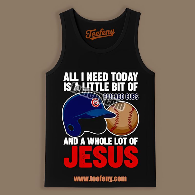 Chicago Cubs Baseball And Jesus Adults Tanktop Chicago Cubs Baseball And Jesus Adults Tanktop