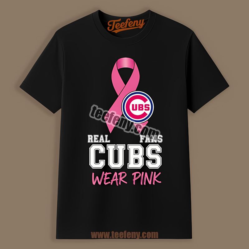 Chicago Cubs Breast Cancer Awareness Fans Wear Pink Shirt