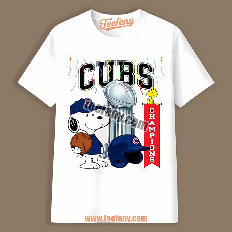 Chicago Cubs Champions Snoopy Celebration Graphic Shirt