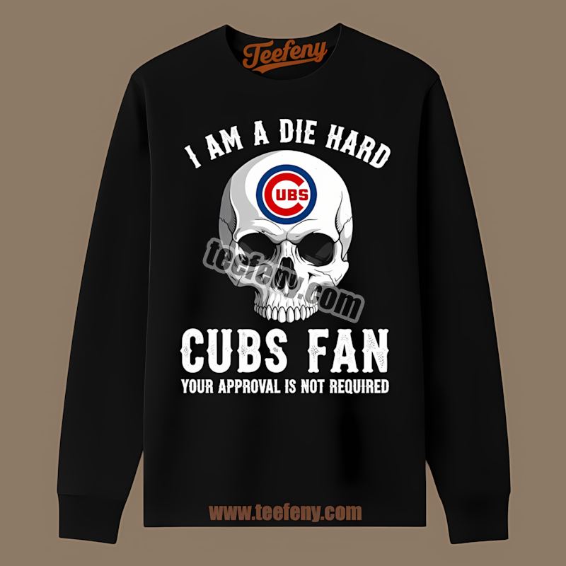 Chicago Cubs Die Hard Fan Skull Sports Long Sleeve Chicago Cubs Die Hard Fan Skull Sports Long Sleeve