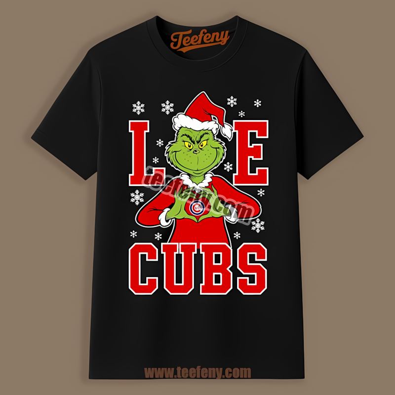 Chicago Cubs Grinch Love Christmas Graphic Shirt