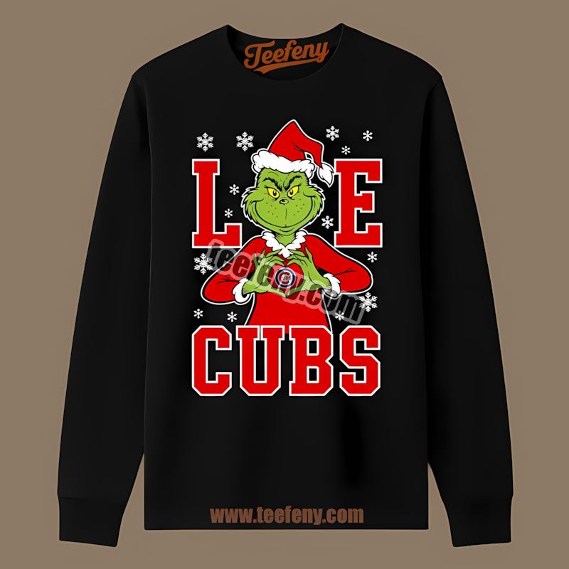 Chicago Cubs Grinch Love Christmas Graphic Long Sleeve Chicago Cubs Grinch Love Christmas Graphic Long Sleeve