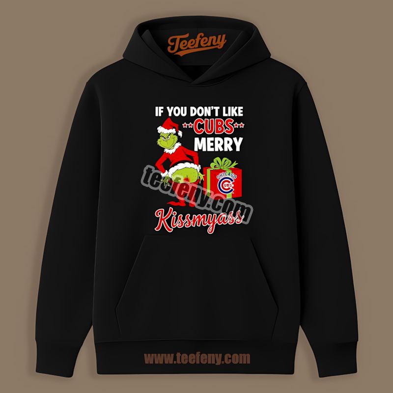 Chicago Cubs Grinch Merry Kissmyass Retro Hoodie Chicago Cubs Grinch Merry Kissmyass Retro Hoodie