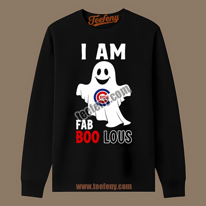 Chicago Cubs I Am Fab Boo Lous Ghost Color Long Sleeve Chicago Cubs I Am Fab Boo Lous Ghost Color Long Sleeve