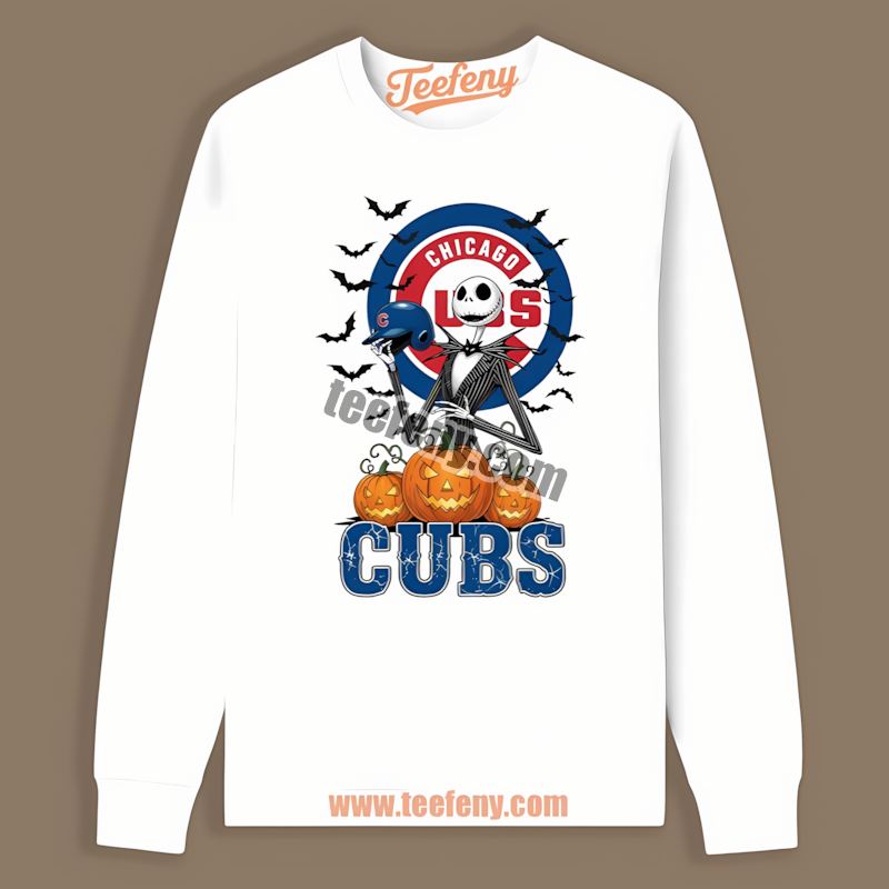 Chicago Cubs Jack Skellington Halloween Pumpkin Unisex Long Sleeve Chicago Cubs Jack Skellington Halloween Pumpkin Unisex Long Sleeve
