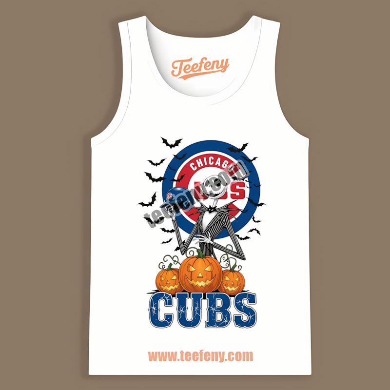 Chicago Cubs Jack Skellington Halloween Pumpkin Unisex Tanktop Chicago Cubs Jack Skellington Halloween Pumpkin Unisex Tanktop