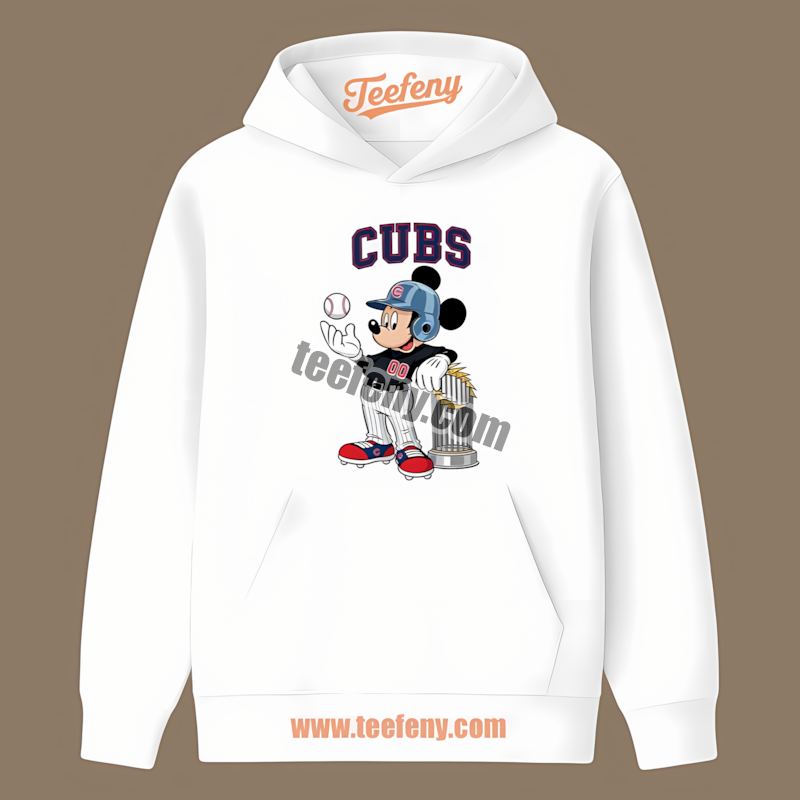 Chicago Cubs Mickey Mouse Baseball Mlb Trophy Unisex Hoodie Chicago Cubs Mickey Mouse Baseball Mlb Trophy Unisex Hoodie