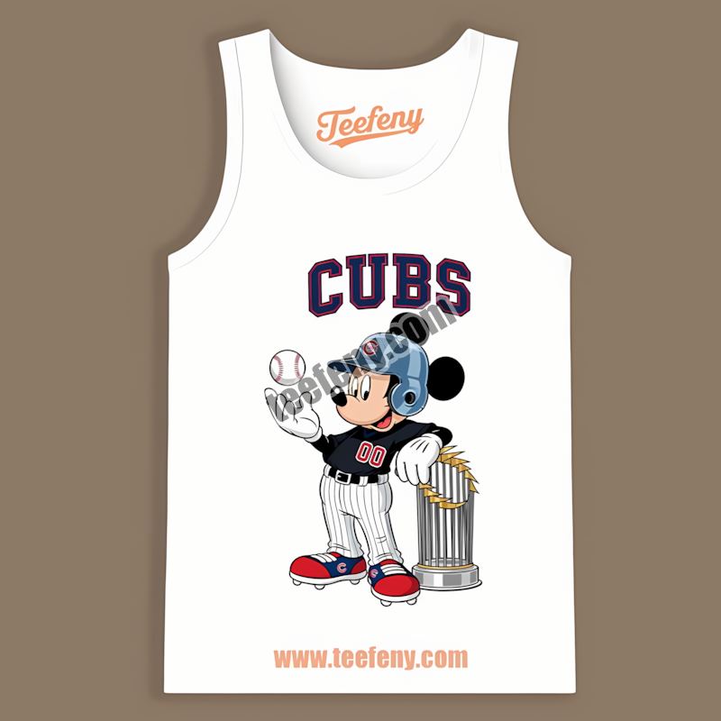 Chicago Cubs Mickey Mouse Baseball Mlb Trophy Unisex Tanktop Chicago Cubs Mickey Mouse Baseball Mlb Trophy Unisex Tanktop