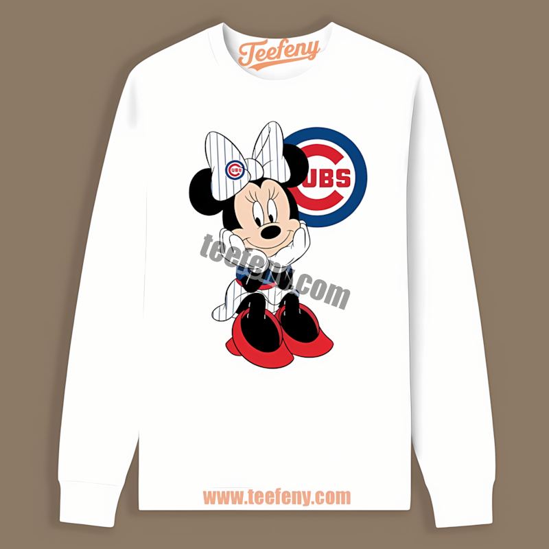 Chicago Cubs Minnie Mouse Cute Cotton Long Sleeve Chicago Cubs Minnie Mouse Cute Cotton Long Sleeve
