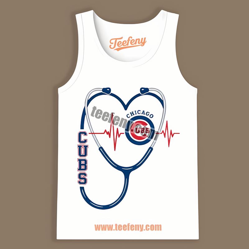 Chicago Cubs Nurse Heartbeat Trendy Tanktop Chicago Cubs Nurse Heartbeat Trendy Tanktop