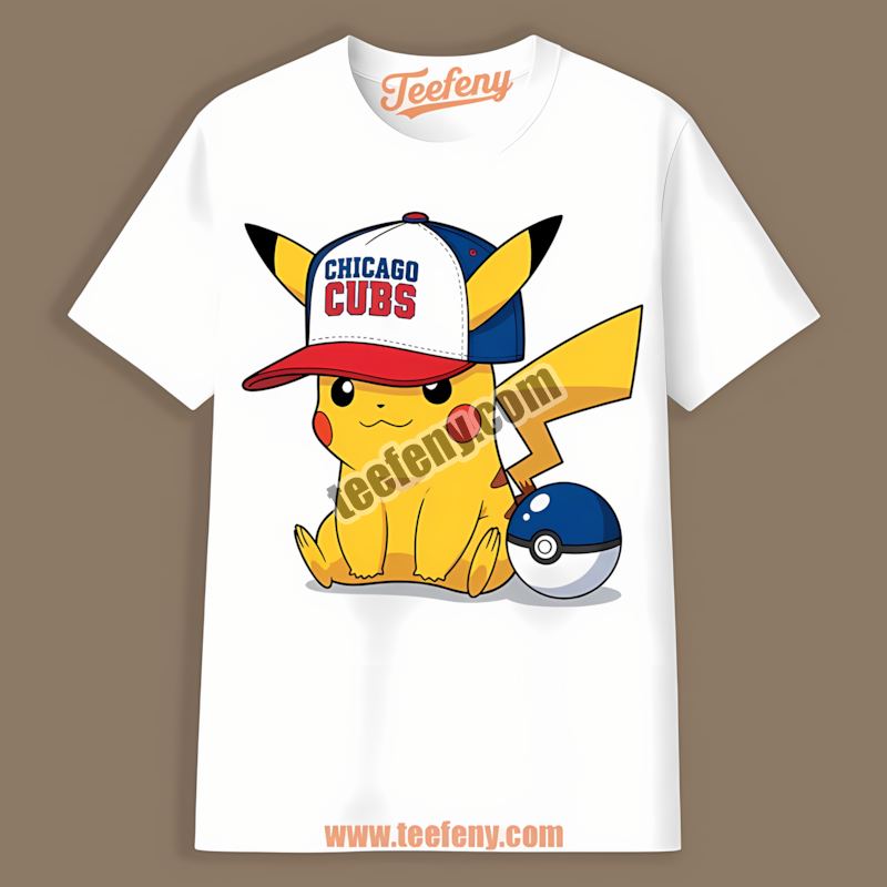 Chicago Cubs Pikachu Wearing Hat Trendy Shirt