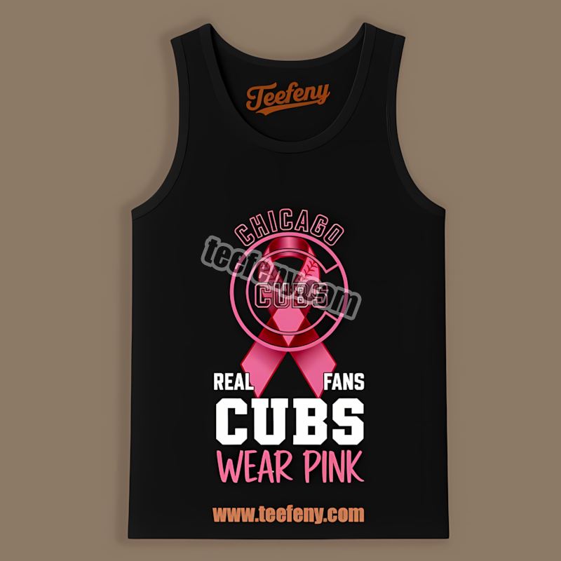 Chicago Cubs Real Fans Wear Pink Vintage Tanktop Chicago Cubs Real Fans Wear Pink Vintage Tanktop