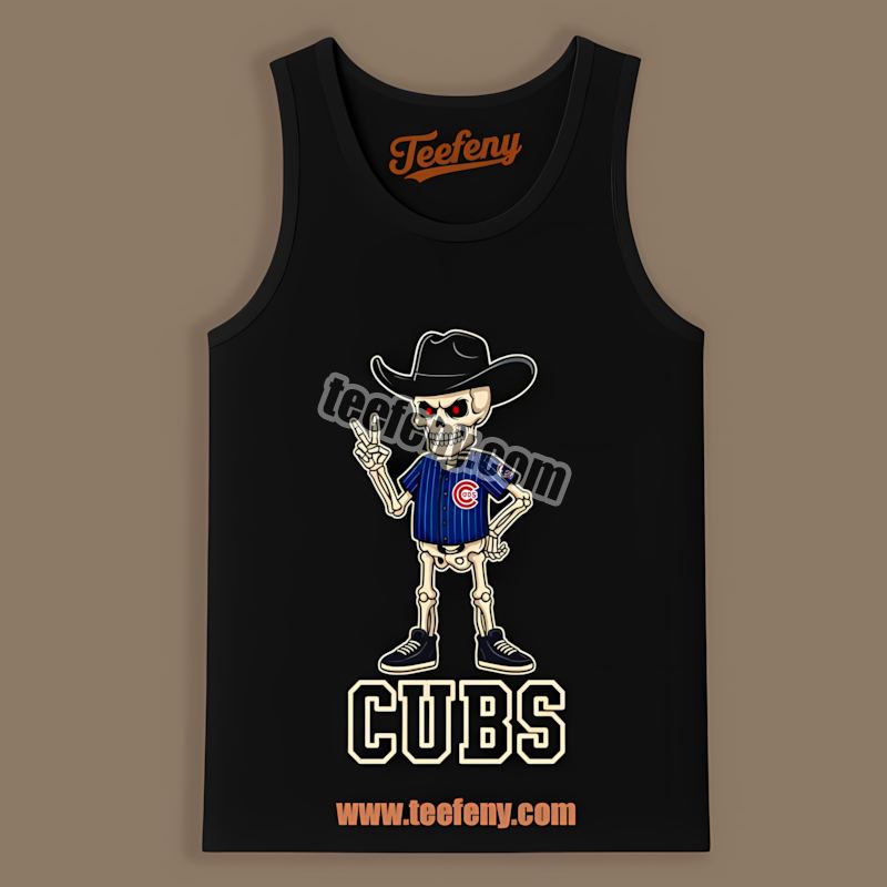 Chicago Cubs Skeleton Cowboy Vintage Tanktop Chicago Cubs Skeleton Cowboy Vintage Tanktop