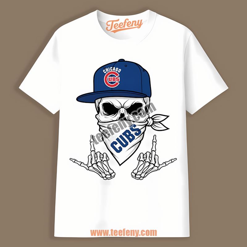 Chicago Cubs Skull Bandana Vintage Shirt