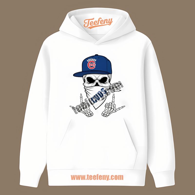 Chicago Cubs Skull Bandana Vintage Hoodie Chicago Cubs Skull Bandana Vintage Hoodie