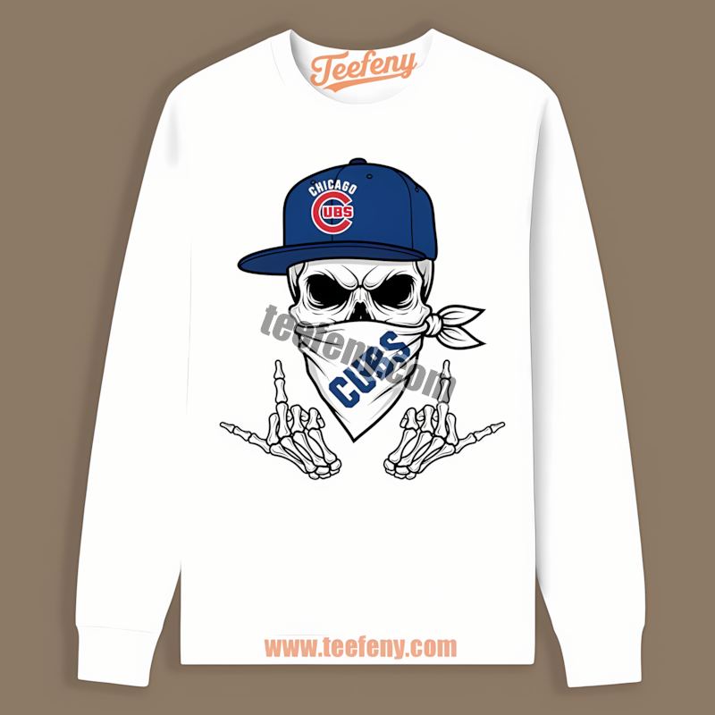 Chicago Cubs Skull Bandana Vintage Long Sleeve Chicago Cubs Skull Bandana Vintage Long Sleeve