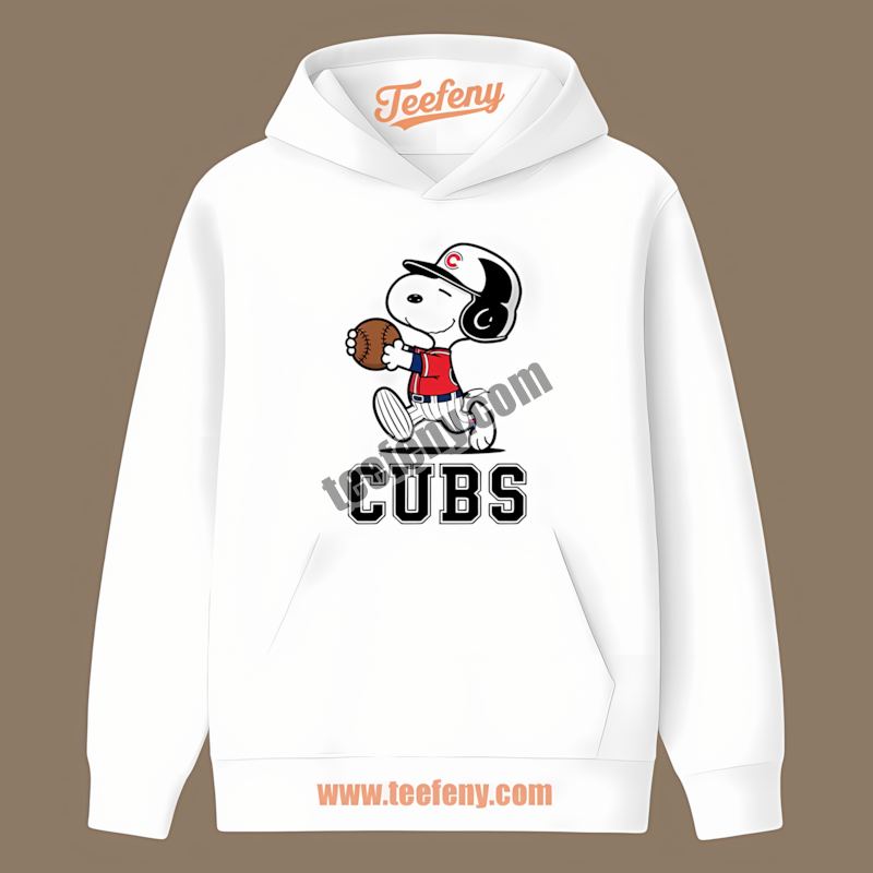 Chicago Cubs Snoopy Baseball Running Unisex Hoodie Chicago Cubs Snoopy Baseball Running Unisex Hoodie