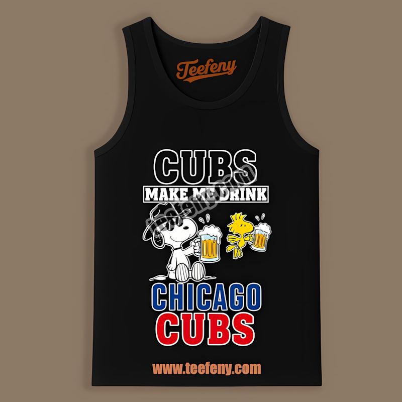 Chicago Cubs Snoopy Make Me Drink Trendy Tanktop Chicago Cubs Snoopy Make Me Drink Trendy Tanktop