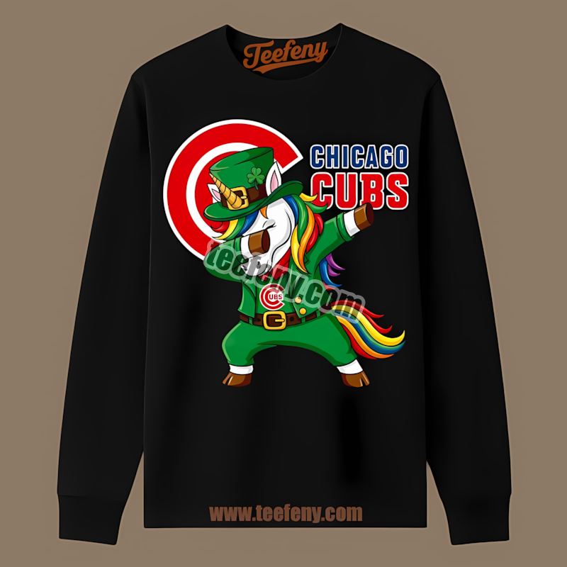 Chicago Cubs St Patricks Day Vs Dabbing Unicorn Adults Long Sleeve Chicago Cubs St Patricks Day Vs Dabbing Unicorn Adults Long Sleeve