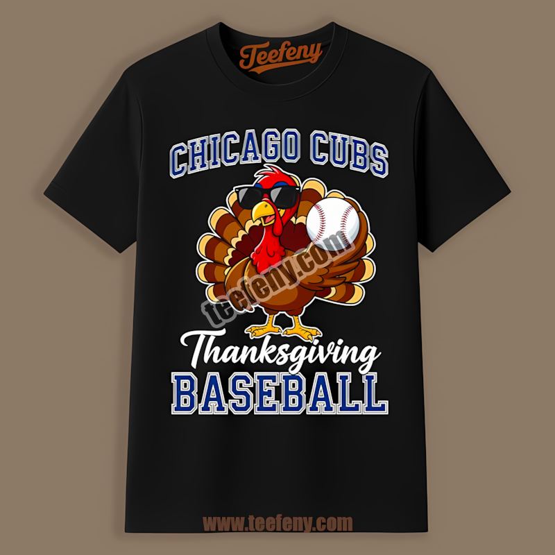 Chicago Cubs Thanksgiving Baseball Turkey Vintage Shirt