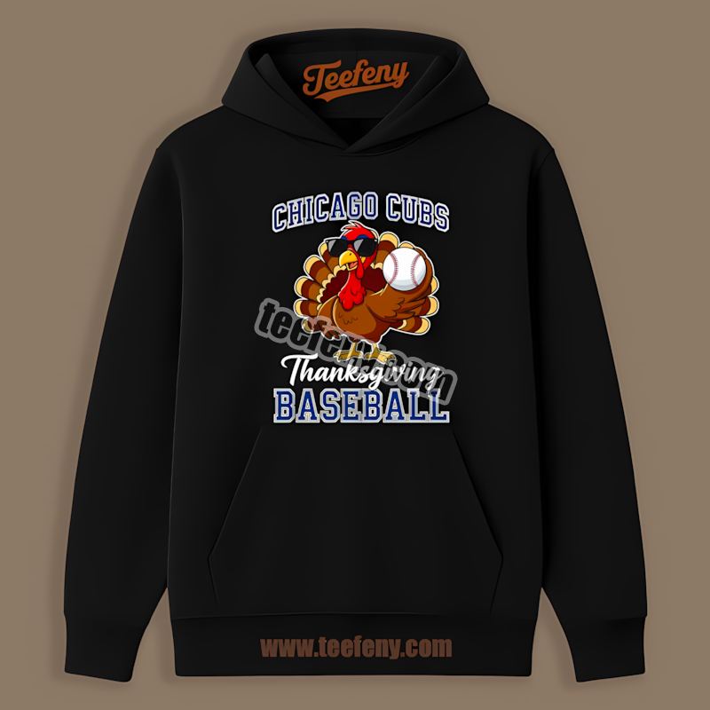 Chicago Cubs Thanksgiving Baseball Turkey Vintage Hoodie Chicago Cubs Thanksgiving Baseball Turkey Vintage Hoodie