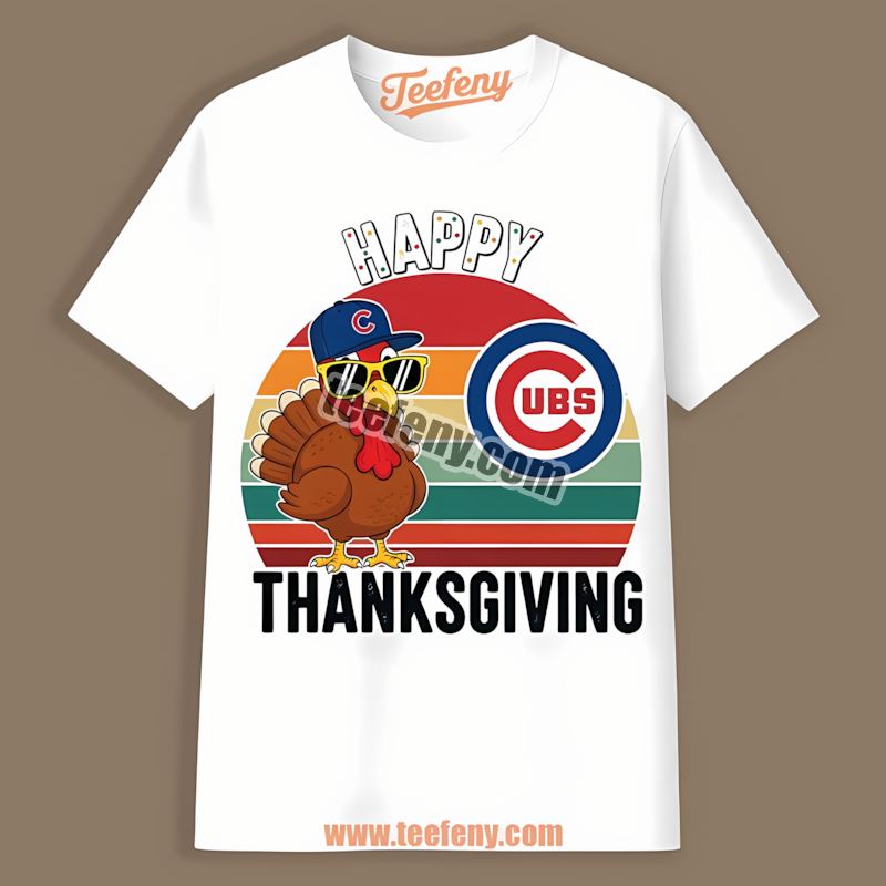 Chicago Cubs Thanksgiving Turkey Retro Shirt