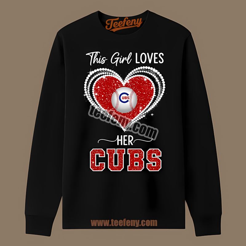Chicago Cubs This Girl Loves Her Retro Long Sleeve Chicago Cubs This Girl Loves Her Retro Long Sleeve