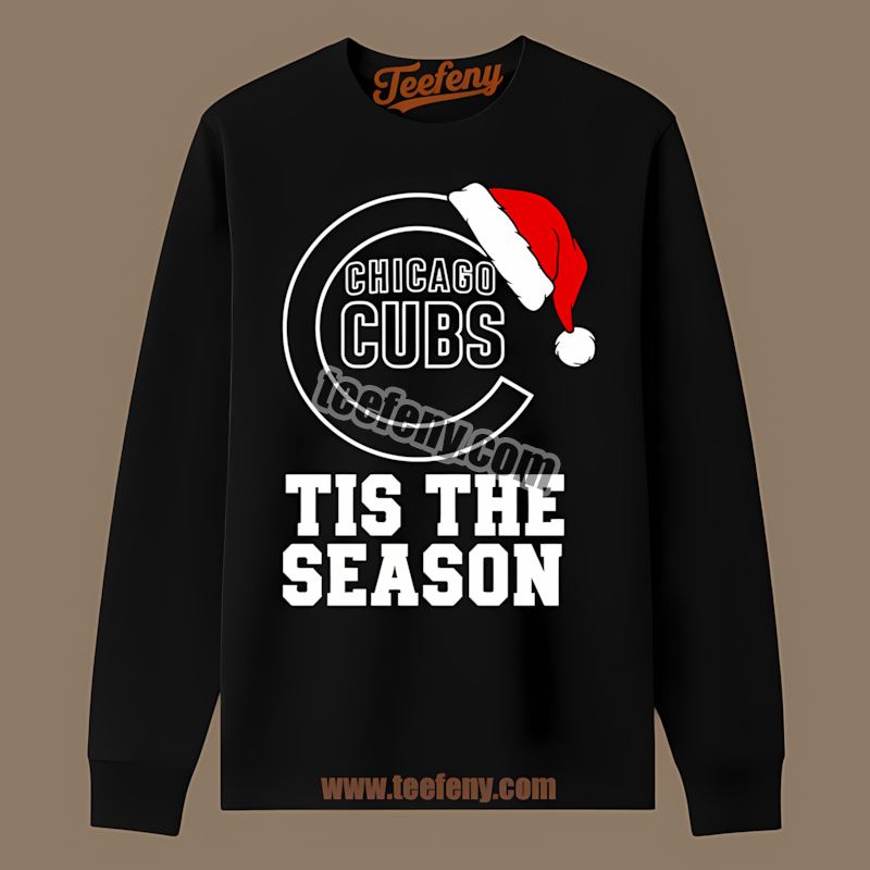 Chicago Cubs Tis The Season Christmas Adults Long Sleeve Chicago Cubs Tis The Season Christmas Adults Long Sleeve