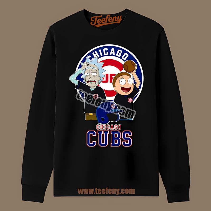 Chicago Cubs Vs Rick And Morty Adults Long Sleeve Chicago Cubs Vs Rick And Morty Adults Long Sleeve